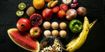 yellow banana red apple and yellow banana fruit